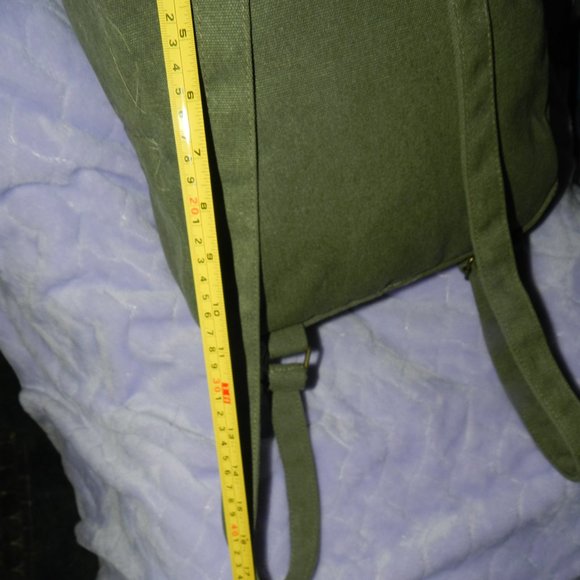 Aeropostale 18" Logo Canvas Backpack Olive Green Orange Leather NEW/NWT - Picture 10 of 15